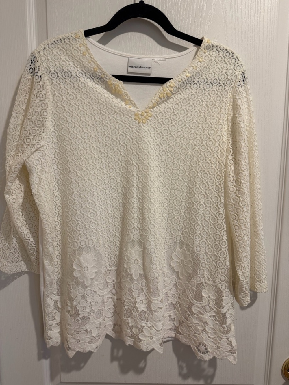 Ruby Rd. Pale Blue Split V-Notch Knit Top - Picture 6 of 6